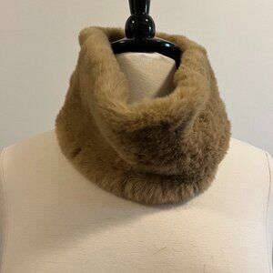 A New Day Camel Tan Faux Fur Infinity Scarf | Winter Neck Warmer